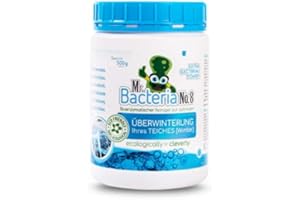 MR.BACTERIA Mr. Bacteria No.8 Trattamento biologico per la PULIZIA e MANUTENZIONE di STAGNI e LAGHETTI, elimina acque Verdi pulisci laghetto, USO AUTUNNO-INVERNO 500g – 1 pezzo