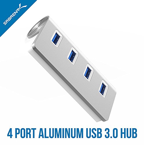 Sabrent Premium 4 Port Silver Aluminum USB 3.0 Hub (30