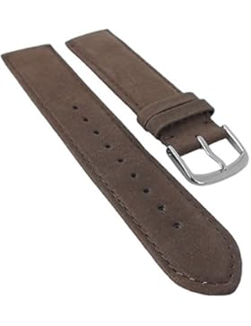 Herzog Ersatzband Uhrenarmband Sylt Veloursleder Band Braun 26778S, Stegbreite:16mm