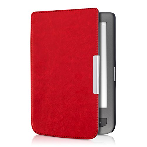 kwmobile Hülle für Pocketbook Touch Lux 3 / Touch Lux 2 - Flipcover Case eReader Schutzhülle - Bookstyle Klapphülle Rot
