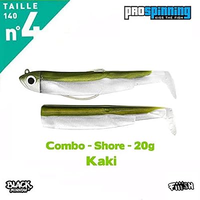 FIIISH COMBO BLACK MINNOW + TETE PLOMBEE SHORE - 14CM - 20G - KAKI - BM507