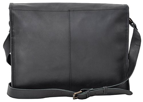 Ledertasche Gusti Leder „Mitch“ Laptop-Tasche Damen Herren Braun Unitasche Notebook Aktentasche Businesstasche Schultertasche Umhängetasche Groß 15 Zoll Schwarz 2U4-26-80 - 8