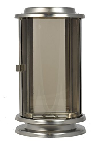 Paul Jansen Grablaterne halbrund aus Edelstahlblech Höhe 23 cm, silber