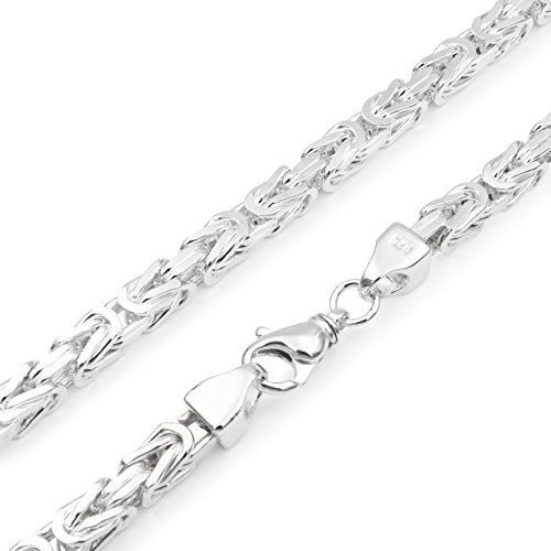 SchmuckForever Königskette 8mm 925 Silber massiv – Länge Wählbar – Collier Halskette oder Armband