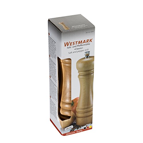 Westmark Salz- und Pfeffermühle mit Keramikmahlwerk, Höhe: 18 cm, Buchenholz, Classic, Hellbraun, 63602260 - 2