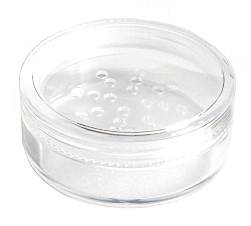 3x 20mL EMPTY PLASTIC JARS POTS w/ CLEAR SCREW LIDS & SIFTERS For Cosmetics/Powder/Mineral Make Up/Blusher/Foundation