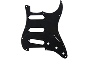 Musiclily 11 Löcher SSS Strat Pickguard Gitarre Schlagbrett für Fender American/Mexican Standard Stratocaster Modern Style E-Gitarre,1 lagig Schwarz