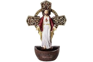 PACIFIC GIFTWARE DIVINITY COLLECTION The Sacred Heart of Jesus Holy Water Font Religious Sacrament Wall Decor 6.75 inches