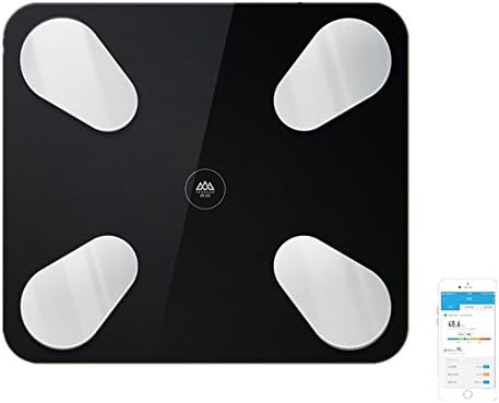 YUNGUANG Weight Scale - LED Display Electronic Bathroom Scale Smart Fat/Support APP/Slim Scale Accurate Adult Health Scale Battery Edition/Limited Load 180KG (Color : Black)