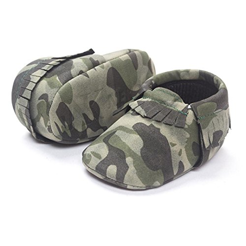 Hunpta Baby Kinderbett Fransen Pailletten Schuhe Kleinkind weiche Sohle Turnschuhe Freizeitschuhe (Alter: 12~18M, Army Green) Army Green