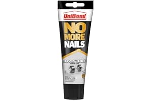 UniBond No More Nails Invisible, Heavy-Duty Clear Glue, Strong Glue for Wood, Ceramic, Metal & More, Instant Grab Mounting Adhesive, 1 x 184g Tube , White