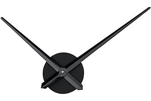 KSYWYDU Grande Horloge Murale Aiguilles 3D, Grandes Aiguilles Murales Sans Chiffre Réglable Mouvement Quartz Silencieux avec Aiguilles Longues Aluminium pour Salon Chambre Cuisine Bureau Décoration, Noir