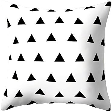 Infashionport Square Black and White Geometric Peach Skin Throw Cover Pillow Cushion Case - 2#