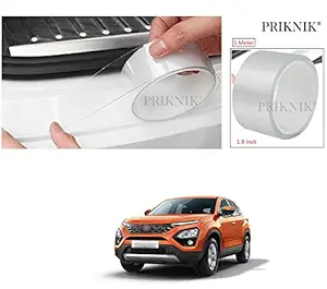 PRIKNIK Car Door Transparent Seal Strip Door Edge Guard Bumper Cover Strips Entry Sill Scuff Plate Invisible Door Anti-Scratch Waterproof (1.9 Inch x 5metre) Compatible with Tata Harrier