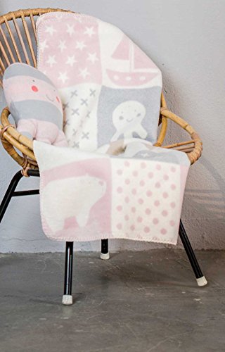 Fussenegger Baby-und Kinderdecke Mila Patch 75x100cm mit Ihrem Wunschnamen bestickt, personalisiert, ideales Geschenk zur Geburt, Taufe, Ostern und Weihnachten