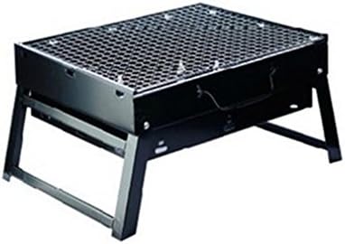 Nola Sang Folding Home Barbecue Grill Outdoor Portable Charcoal BBQ Stove, Stainless Steel Black.
