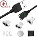 Produktbild Magnet USB Kabel Magnetisches Ladekabel Micro USB Type C Lighting 3-in-1 von Adapter für Android Phone SamsungQC3.0 Sync-Daten Schnelles Aufladen