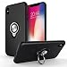Produktbild iPhone X Case, Allovit 360 Degree Rotating Ring Holder Kickstand Magnetic Car Mount Shockproof Protection Case for Apple iPhone X -Black