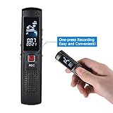 KKmoon 8GB Mini Dictaphone Numérique Portable  Enregistreur vocal audio Ultra-Mince MP3 Lecteur Support A-B Répétition Argent