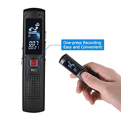 KKmoon 8GB Mini Dictaphone Numérique Portable  Enregistreur vocal audio Ultra-Mince MP3 Lecteur Support A-B Répétition Argent
