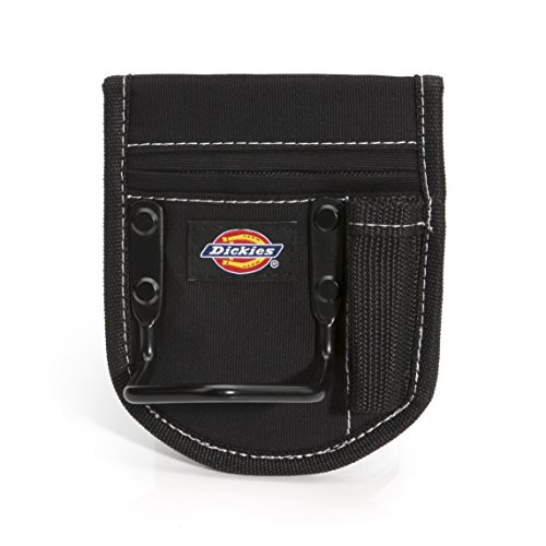 Dickies 2-Compartment Hammer Holder for Tool and Work Belts, Durable Canvas, Includes Tool Loop and Pocket, Fits up to 4.5-inch Belts, Black