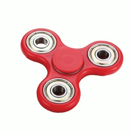 Red Tri Fidget Hand Spinner Toy, Stress Reducer Ultra Durable High Speed Ceramic Bearing Fidget Finger Toy Can Continue to Rotate for 1-3 minutes - Perfect for ADD / ADHD / Anxiety / Autism And Stress Relief Adult Children, Office Desk Gadget