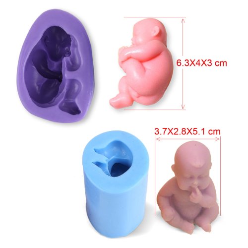 3er Baby Kinder Geburt Form Silikonform Ausstechformen Ausstecher Tortendeko Marzipan Fondant Seife Form - 7