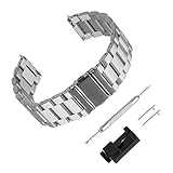 BEWISH 22mm Uhrenarmbänder Edelstahl Ersatzband Solide Metall Schnellwechselbügel Schmetterling Uhrarmband Faltschließe Wechselarmband Uhr Armband Smart Watch Wrist Strap Band Uhrmacherwerkzeug