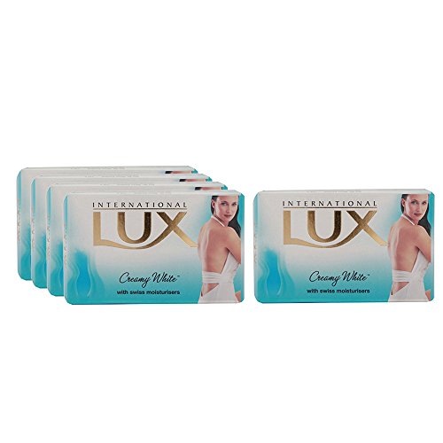 Lux International Creamy White Soap Bar Combo Pack,125gx4 (Buy 4 Get 1 Free)