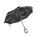 Produktbild bennigiry Außen schwarz Regenschirm Banana Leaf Muster UV-Anti leicht Sonnenschirm Elegant Reverse 3 faltbaren Drop Regenschirm Besondere Geschenke für Business & Personal