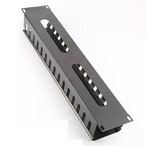 HAMSWAN® Horizontale Kabelmanagement Kabelmanager Serverschrank Rack Mount 2U 19 Zoll Metall - 3