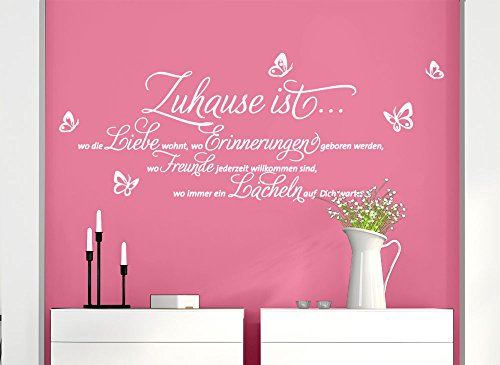Grandora® W3058 Wandtattoo Zitat Zuhause ist… schwarz (BxH) 120 x 52 cm - 2