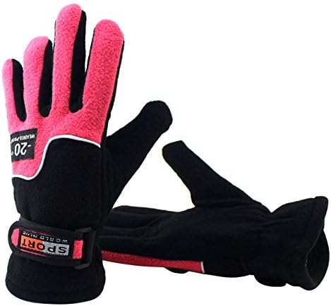 Someas Winter Man Women outdoor All Fingers Warm Gloves Motorcycle Gloves Riding Long Finger Gloves Bike Gloves for Running Hiking Cycling£¨Woman£¬Pink£©