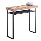 Las medidas del recibidor Natural son: 90 cm (ancho) x 30 cm (fondo) x 80 cm (altura). Los materiales son rústicos a la vez que muy robustos, ideales para encajar en ambientes de estilo industrial, gracias a su diseño, sus formas rectas e imponentes, encaja perfectamente en ambientes minimalistas.