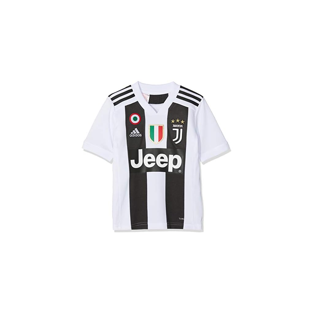 Sfondi Natalizi Juventus.Adidas Juve H Jsy Y Maglia Gara Home 2018 2019 Cristiano Ronaldo Bambino Spesavip