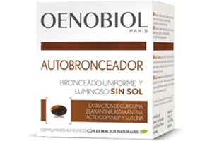 Oenobiol Autobronceador - Bronceador facial y corporal sin sol - Complemento alimenticio con cúrcuma, licopeno y luteína - 30 cápsulas