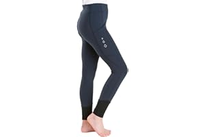 Harry Hall Junior Winter Riding Tights with Full Silicone Seat - Brushed Fleece Lining - Phone Pocket - Supportive Waistband - Machine Washable - 75% Polyester, 25% Elastane
