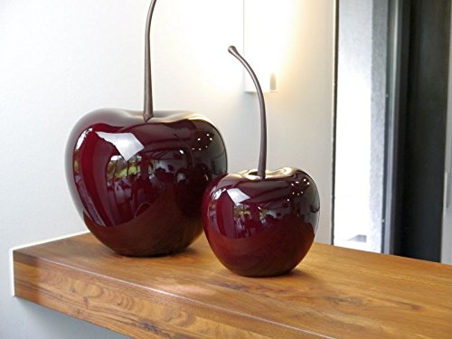 Deko-Artikel Kirsche L17x B15x H32cm aus Fiberglas in Hochglanz kirschrot, Deko-Obst