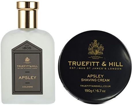 Truefitt and Hill Apsley Shaving Set Includes 100ml Spray Bottle Cologne and 190g Shaving Cream Tub