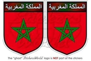 STICKERSWORLD Vinilo adhesivo (75 mm) para parachoques con la bandera de Marruecos, 2 adhesivos