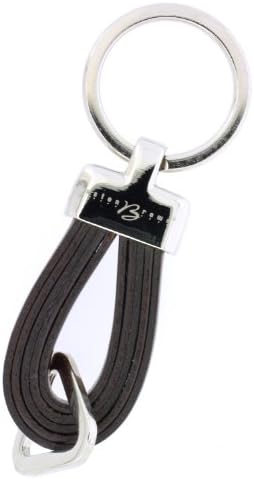 Aston Brown Leather Strap Keyring, Brown