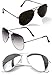 Combo Set of 3 UV Protect Aviator Sunglasses for Men/Women ( BlackBlack-HalfBlack-SilverMercury ) RS.449.00
