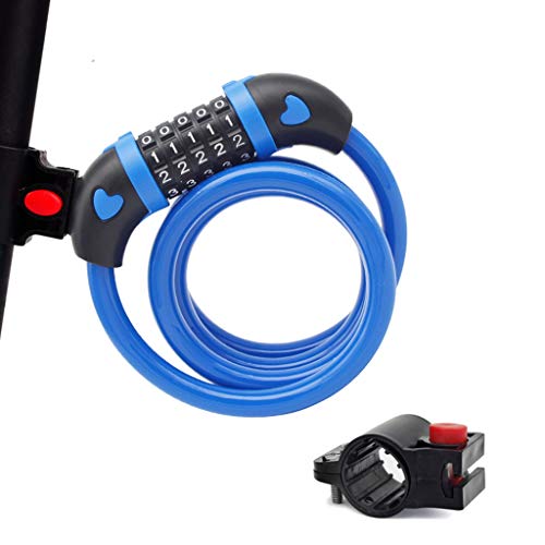 Preisvergleich Produktbild BPXT Zahlenschloss, Mountainbike Batterie Auto Passwortsperre Fixiert Fahrrad Diebstahlsicherung Stahlkabel Drahtschloss Ringsperre (Farbe : Blau, größe : 120cm)