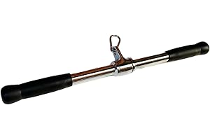 QIBYLIFT Barbell Multi-Exerciser Cable Attachment For Cable Machines, Lat Pull Down Bar Cable Machine Attachments, Tricep Press Down Bar, Revolving Straight Curl Bar with Rotating Grips