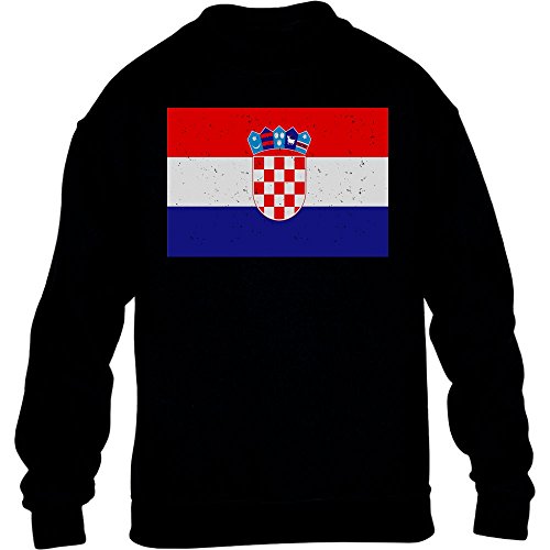 Fantrikot Nationalmannschaft Kroatien WM Kinder Pullover Sweatshirt L 134/146 Schwarz