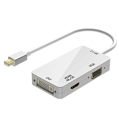 Patox 3-in-1 Mini-DisplayPort-Adapter [Mini DP 1.2 Version] Thunderbolt auf HDMI/VGA/DVI Konverter für Apple MacBook MacBook Pro Air Mac Mini, ThinkPad Carbon X1 Serie, Surface Pro 1 2 3