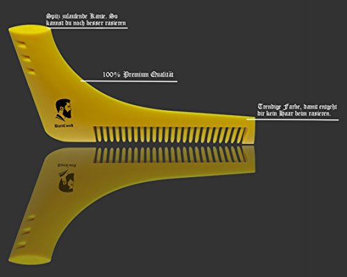 BartCoach Bart-Schablone | Bart styling Tool | Bartkamm für deine Bartpflege | perfekte Rasur der Bartlinie | Rasierschablone | Premium Qualität - 6