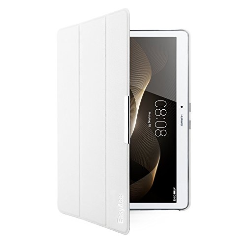 EasyAcc Huawei MediaPad M2 10.0 Hülle Case Tasche PU Leder zubehör hüllen für Huawei MediaPad M2 WiFi 25,4 cm (10 Zoll)/ Huawei MediaPad M2 Standard 25,4 cm (10 Zoll)/ Huawei MediaPad M2 LTE 25,4 cm (10 Zoll) Smart Cover mit Auto Sleep Wake up / Standfunktion (Weiß, Kunstleder, Ultra dünn)