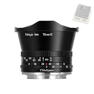 TTartisan 7.5mm F2.0 Fisheye Lens with 180 degree Angle of View, Compatible with Canon EOS-R Mount Cameras Like EOS R,EOS RP, EOS R5,EOS R6