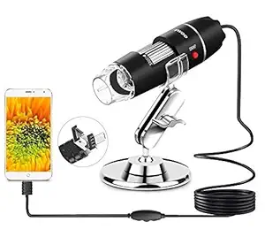 Tobo USB Microscope 3-in-1 40 to 1000x Magnification Endoscope ; 8 LED USB 2.0 Digital Microscope; Mini Camera with OTG Adapter and Metal Stand; Compatible with Mac Window 7 8 10 Android Linux